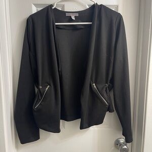 Black Women's Jacket with Zipper Pockets